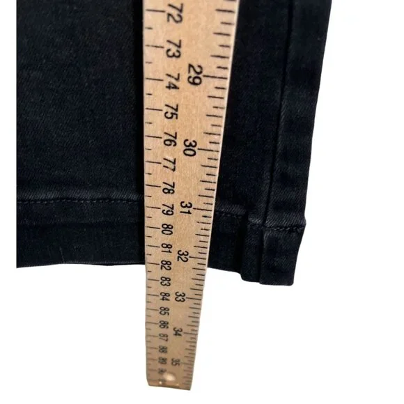 Ed Hardy 90s Flare black jeans Tiger head embroidery boho logo sz 34 - Picture 9 of 14